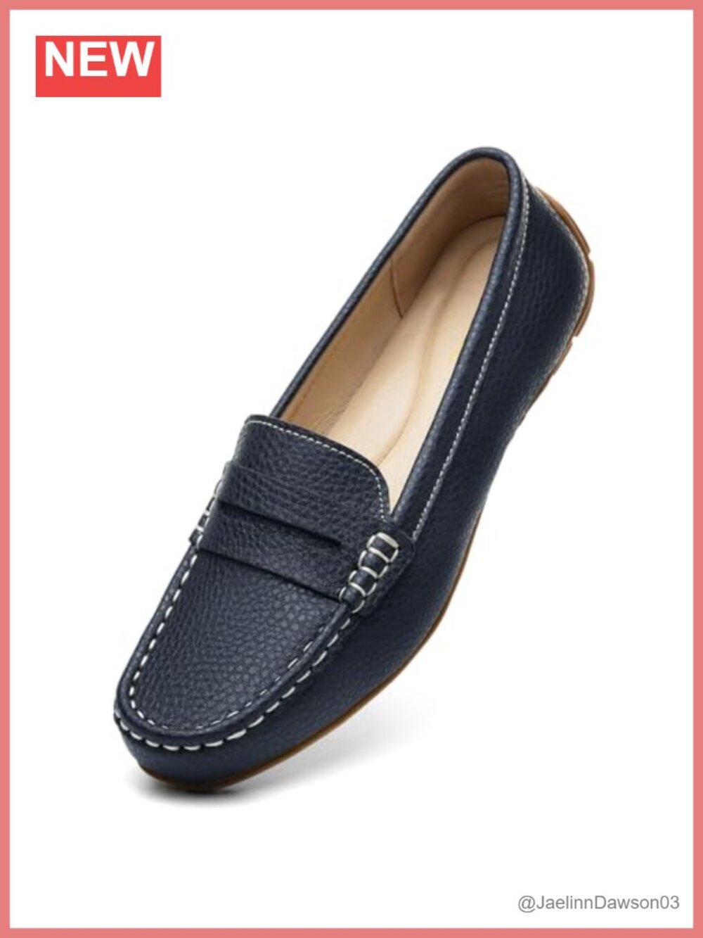 Women's Leather Penny Loafers Slip-Ons Comfortable Lightweight Work Office